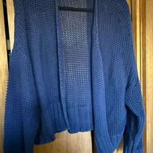 Aerie Navy Open-Front Cardigan